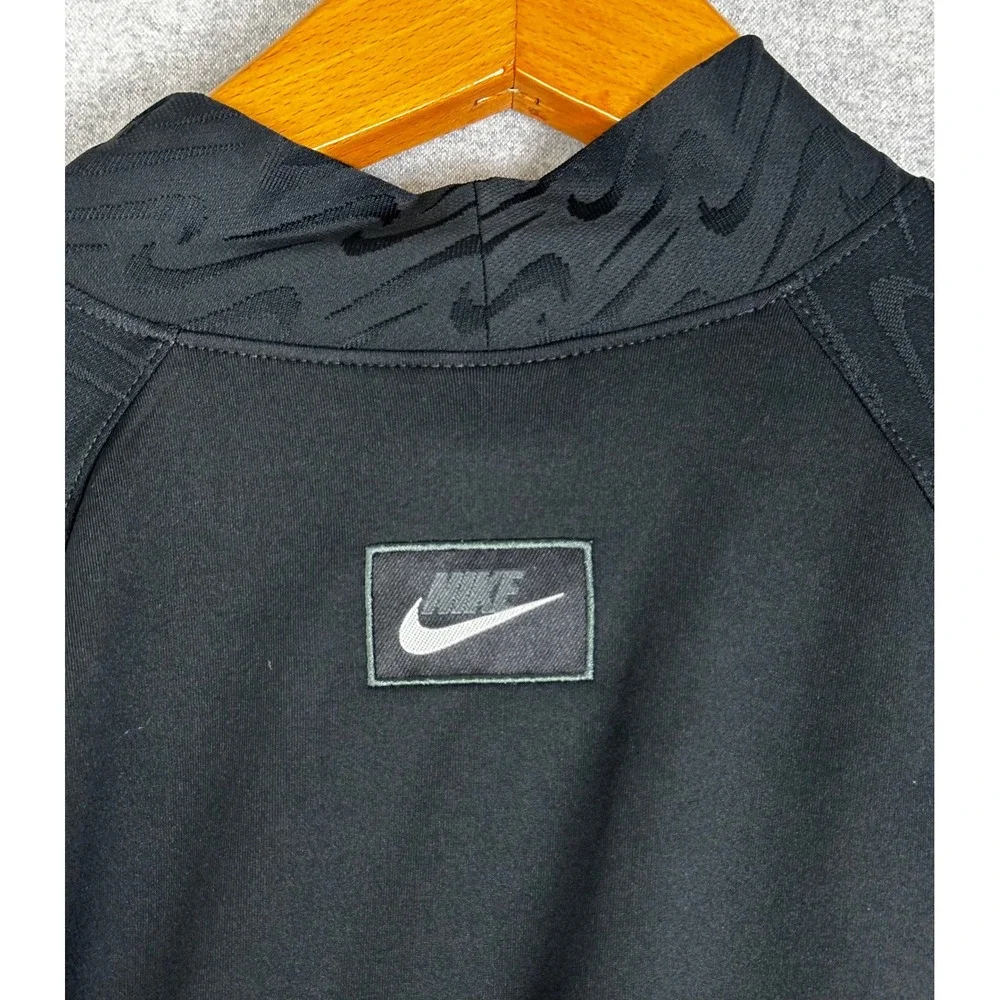 Nike Icon Clash Mock Neck Long-Sleeve Top Plus 2X Embossed All Over Swoosh